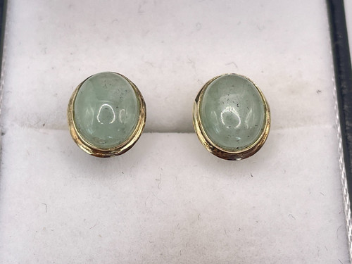 9ct gold cabochon jade - gold,