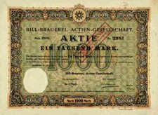 Bill Brewery 1921 Hamburg Moravia Pils Holsten Beer 1000 M Hansa Teutonia Bräu