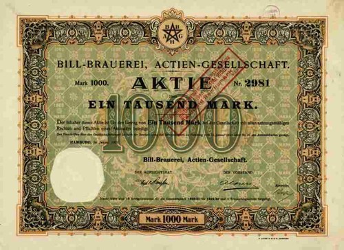 Bill brewery 1921 - 1921, hamburg