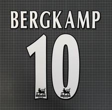 BERGKAMP #10 1997-2007 Player Size Premier League White Nameset Lextra