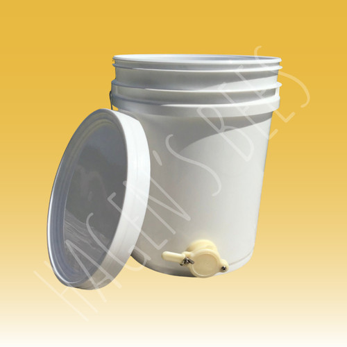 Plastic 20l white bucket with - white,