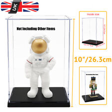Acrylic Display Case Box 10" H Perspex Plastic Base Self-Install Dustproof UV UK