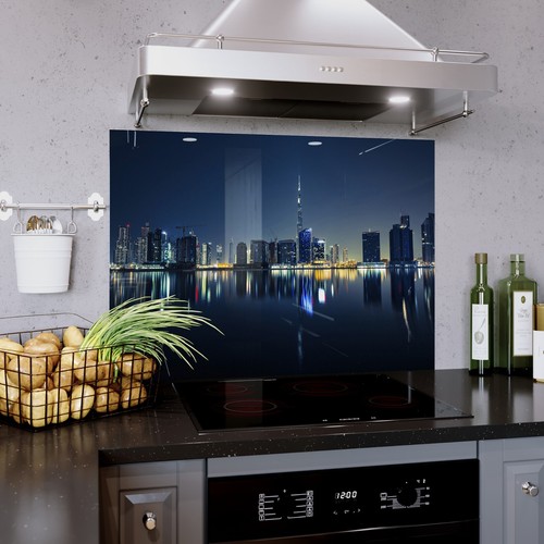 Glass splashback kitchen tile - splashback,
