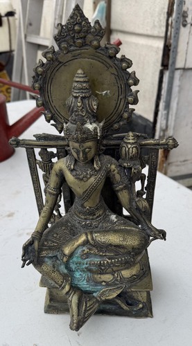Antique tibetan bronze green - bronze,