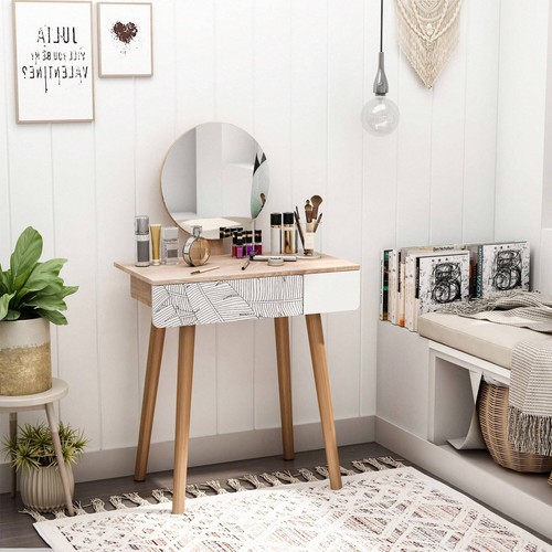 Brown wooden dressing table - brown,