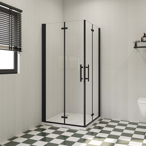 Black shower enclosure pivot - enclosure,
