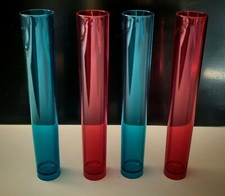 4pc Test Tube Shot Glasses. Party/Red/Blue/Plastic/Cup/Re-Use/Hen/Stag/Cocktail