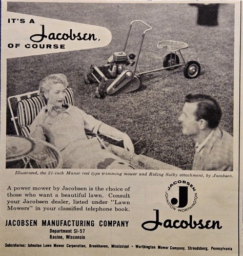 1956 jacobsen lawn mower print - jacobsen,