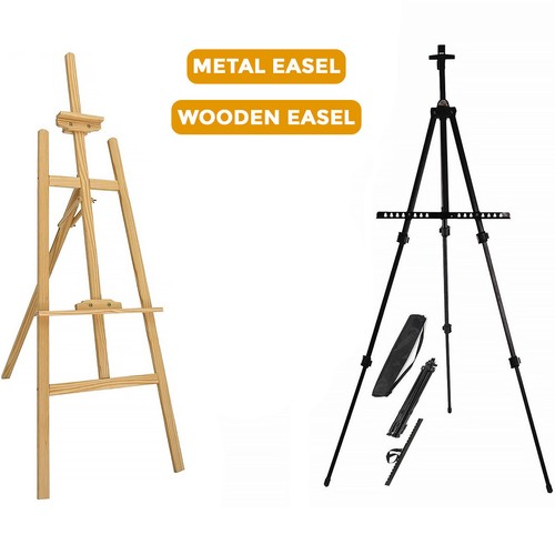 Wooden metal studio easel - /,