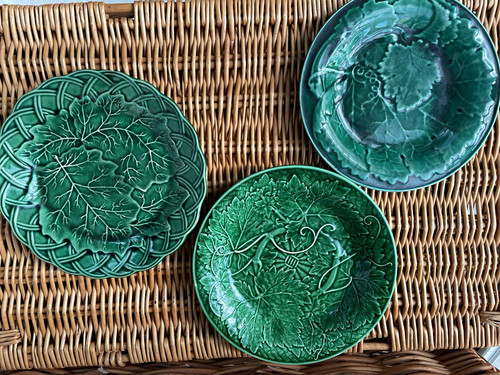 Cabbageware majolica plates - cabbageware,