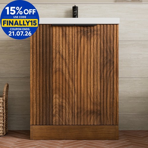 Fluted 600mm bathroom vanity - bathroom,
