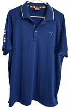 Puma Sports Polo Golf Shirt Men’s Large LifeStyle USP Dry Cell Tech Dark Blue
