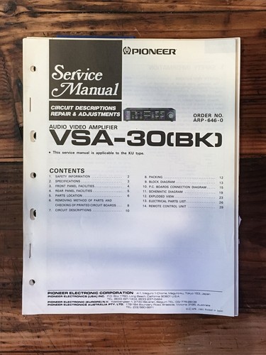 Pioneer vsa amplifier - pioneer,