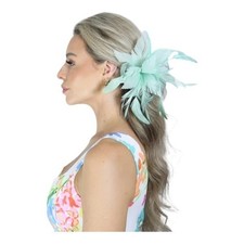 Elegant Flower Feather Fascinator Clip/Pin Wedding Ladies Day Royal Ascot Races