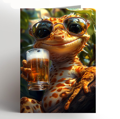 Leopard gecko card lizard - leopard,