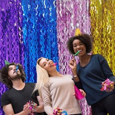 1*2m Foil Fringe Tinsel Shimmer Curtain Door Wedding Birthday Party Decoration