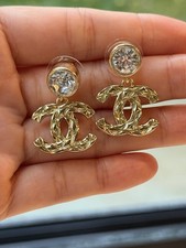 Chanel CC Logo Drop Earrings