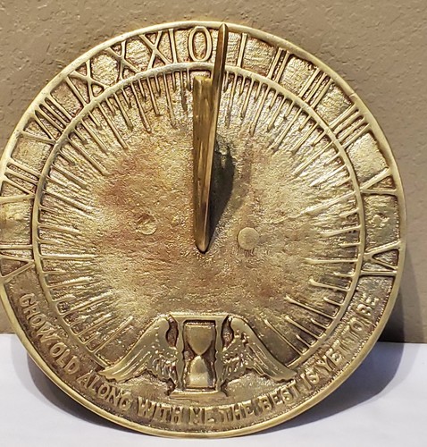 Vintage brass sundial - vintage,
