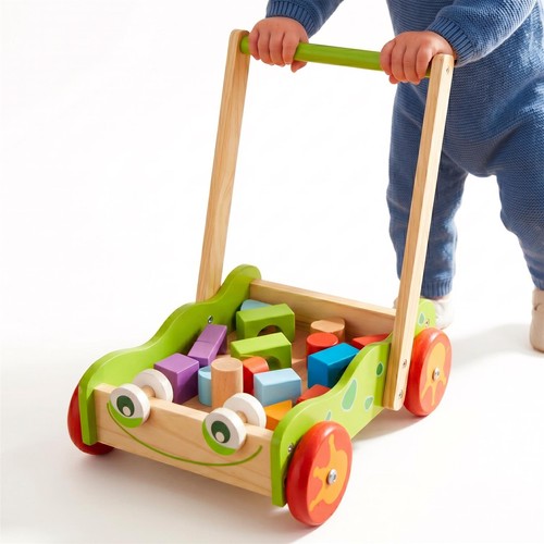 Wooden baby walker push along - walker,