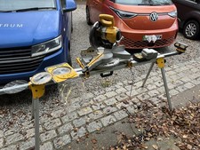 Dewalt DW017 24V Sliding Mitre Saw with 2 Batteries and Charger And Stand