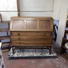 vintage oak writing bureau