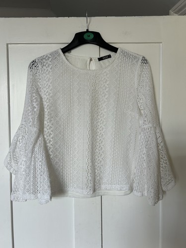 Quiz white geometric lace - white,