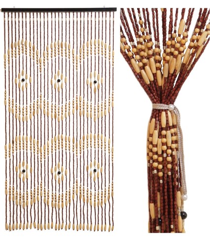 Bamboo wooden natural beaded - wooden,