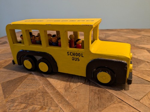 Large wooden school bus - wooden,