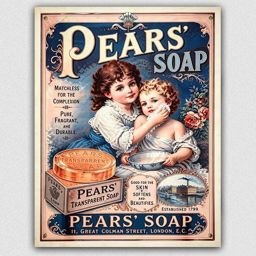 Metal sign pear - pear's, soap