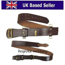 Sam Brown Belt & Shoulder Strap   Brass buckle Brown Leather (BRAND NEW)