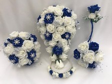 Royal blue,wedding bouquets, flowers, posy, buttonholes, brides, bridesmaid wand