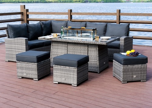 Rattan garden furniture set - rattan,