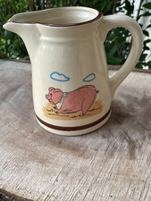 Vintage Stoneware 20 oz Pig Pitcher-Crackle Glaze- Perfect Kitchen Flower Vase