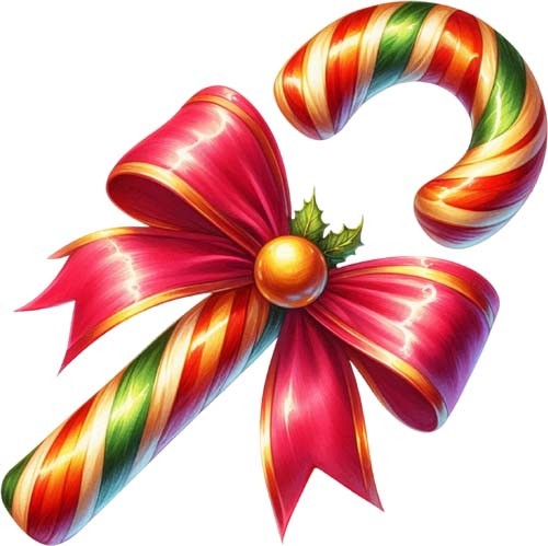 Christmas candy cane bow - christmas,