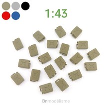 Lot 20 Jerricans 1/43, Bidons Carburant Décor Maquette Camion Diorama Militaire
