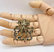 Small Brass Octopus Sea Statue Ornament Paperweight 5cm