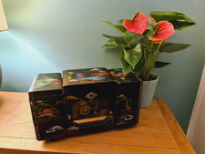 Vintage Japanese Musical Jewellery Box Handmade Painted 