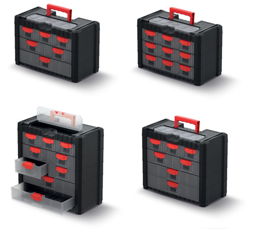 Parts storage organiser with - storage,