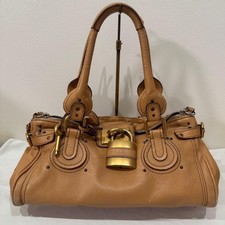 Chloe Paddington Handbag Shoulder Brown Padlock Leather key Shoulder