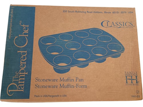 Pampered chef stoneware muffin - chef,