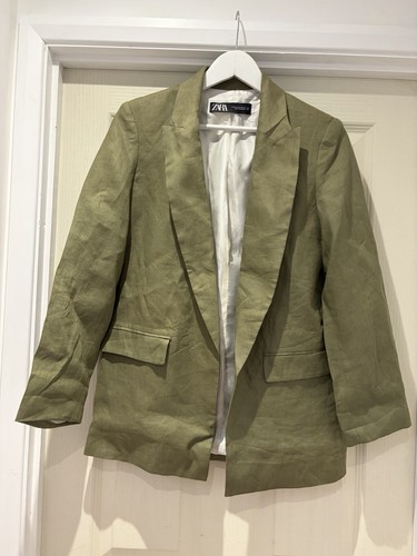 Zara womens 100 linen blazer - zara,
