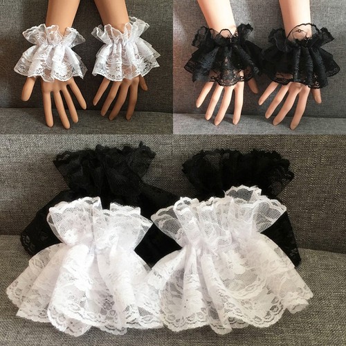 Lolita lace wrist cuffs - lolita,