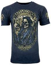 Affliction Men's T-shirt Heir Of Souls Skull, Biker Tattoo