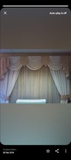 SWAGS AND TAILS  CURTAINS IVORY /GOLD PATTERN 90X90X90 UNLINED 