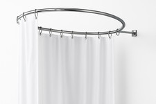 Round Shower Curtain Rail for Freestanding or Corner Bathtub with Rings