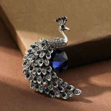 Sapphire Peacock Silver Brooch