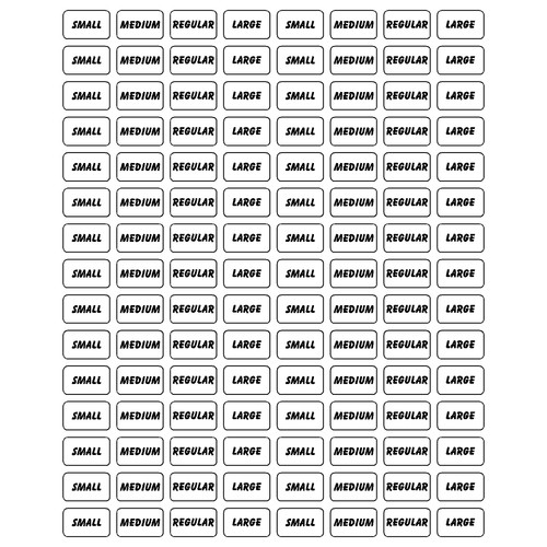 Size sticker sheet - x120, any
