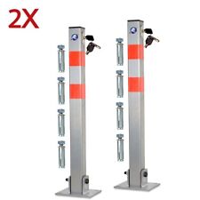 LOCKABLE PARKING BARRIER FOLDING CAR PARK BOLLARD SECURITY DRIVEWAY POST 3 KEYS
