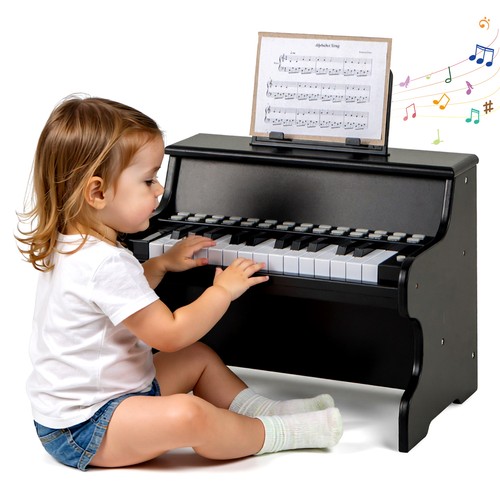 Wooden kids piano keyboard - kids, w/