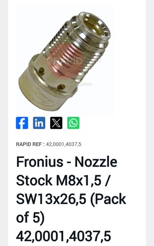 Fronius nozzle stock m8x1 - stock, m8x1,5